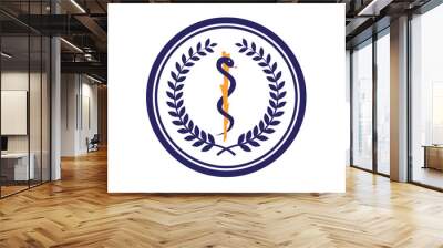 Caduceus medical icon Wall mural