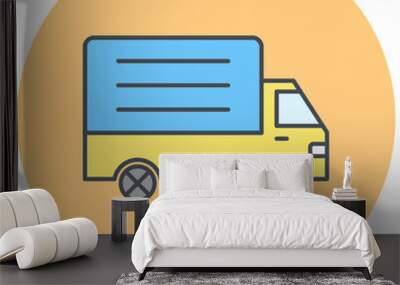 Cargo Truck Icon Design Wall mural