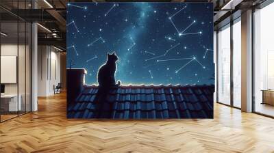 cats on the roof Wall mural