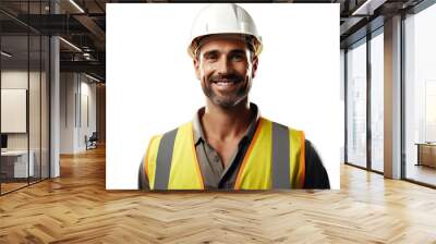 Civil Contractor In Duty Cloths Realistic Portrait on White or PNG Transparent Background. Wall mural