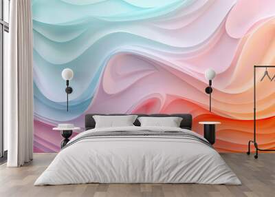 Colorful abstract fluid painting with blue and green hues creative design modern artistic expression Wall mural