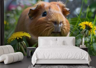 country pig in the meadow Wall mural