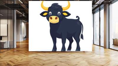 cow cartoon isolated on white Wall mural