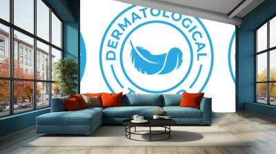 Dermatologically tested sign badge vector template logo. Suitable for business, product label, health care, skin care and information Wall mural