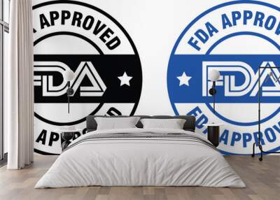 FDA Approved (Food and Drug Administration) icon, symbol, label, badge, logo, seal Wall mural