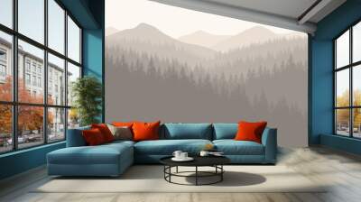 Flat landscape forest for background , wallpaper  Wall mural