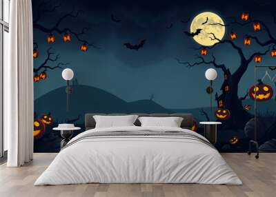 halloween background with pumpkin Wall mural