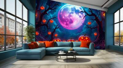 halloween background with pumpkin Wall mural