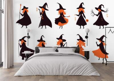 Halloween witch vectors Wall mural