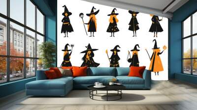 Halloween witch vectors Wall mural