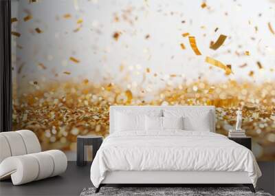 golden strips confetti background Wall mural