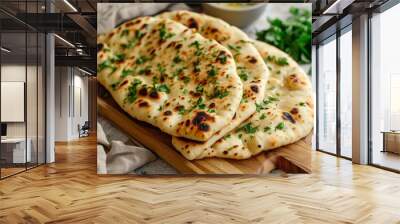 Indian desi food naan bread Wall mural