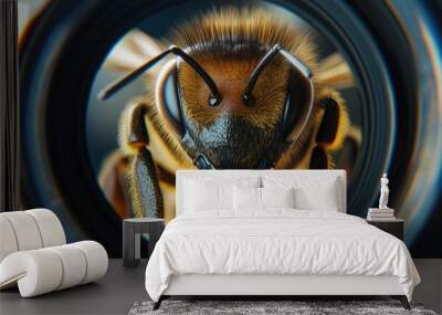 Honey bee view through the Camera lens Wall mural