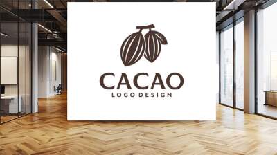 illustration cacao fruit logo design vector Wall mural