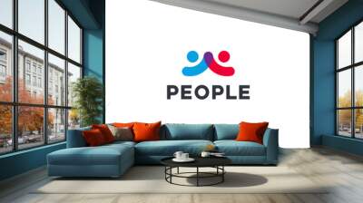 Illustration People Logo Design Template
 Wall mural