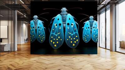 Insects : Lantern bug , Lanternfly or Fulgorid bug or planthopper : Blue lanternflies (Pyrops clavata mizunumai) isolated on white background. Wall mural