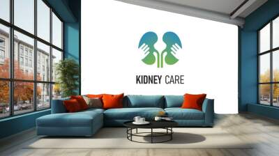 kidney care logo creative concept human people happy solution design health Wall mural