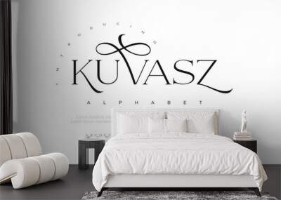 Kuvasz Elegant alphabet serif fonts. Luxury retro lettering typography decorative concept for wedding invitations, letters, signs, fashion and many more. vector illustration Wall mural