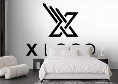 Logo about X letter on a white background. created using the CorelDraw application. Wall mural