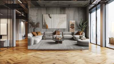 Modern livingroom interior design, living room interior with sofa Wall mural