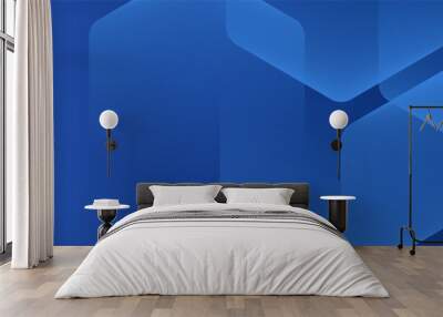 Abstract blue background. Blue modern shapes background for banner template. Wall mural