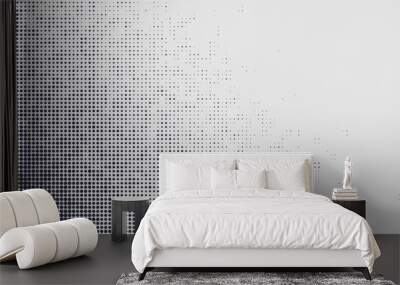 Halftone gradient. Dotted gradient, smooth dots spraying and halftones dot background seamless horizontal geometric pattern Wall mural