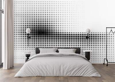 Parallelogram halftone design vector of repeating grid art background pattern. Wall mural