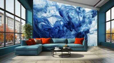 abstract blue smoke Wall mural