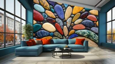 colorful pebbles background Wall mural