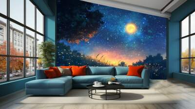 sky with stars Wall mural