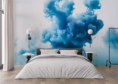 smoke on white background Wall mural