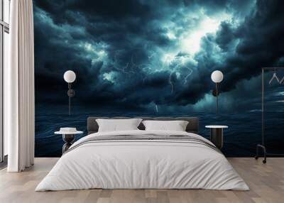 storm over the sea Wall mural