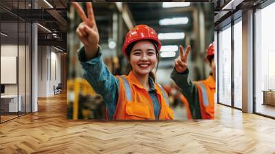 two workers in warehouse Wall mural