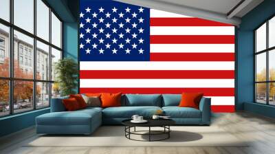 United States Flag Vector Illustration, American flag, flat layout. Wall mural