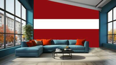 Vector flag of Latvia. Symbol of patriotism and freedom. This file is suitable for digital editing and printing of any size. Latvian Republic (Latvia) Europe Flag, official colours, illustration. EPS Wall mural