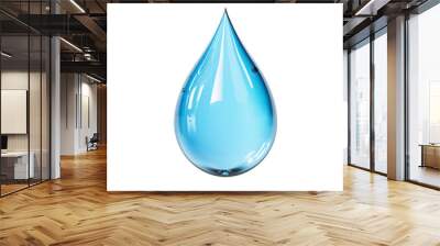 Natural water drop isolated on white background. Clipping path. Wall mural