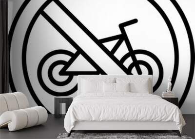 No Bicycle Icon Wall mural