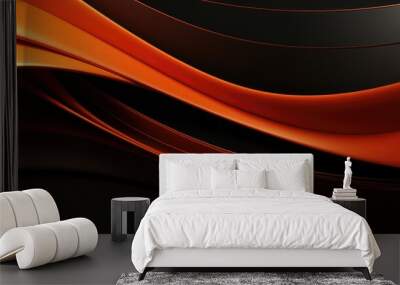 Orange and black background design Wall mural