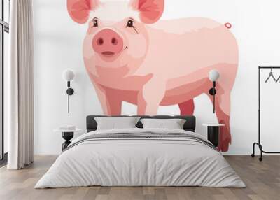 Pig vector isolated Wall mural