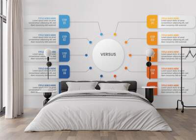 Process Workflow, Dos and Don'ts, Comparison Chart Infographic Template Design Wall mural