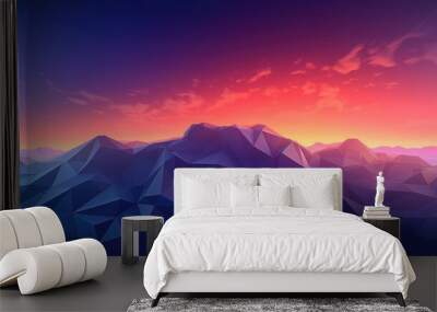 Realistic polygonal background Wall mural