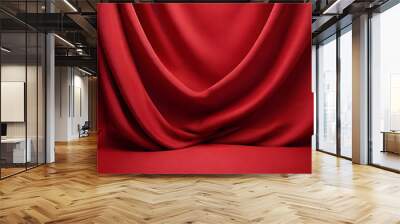 red silk background ,red satin background ,red satin fabric Wall mural