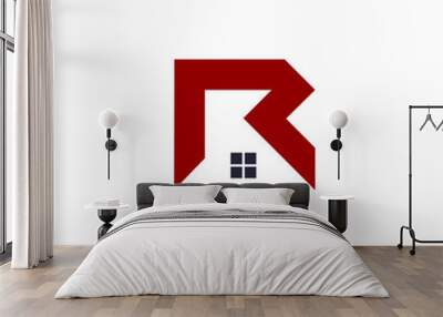 letter R home logo icon template Wall mural