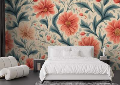 Seamless floral pattern background design  Wall mural