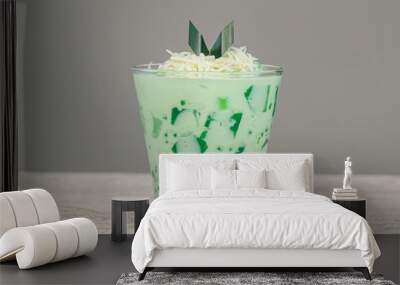 Buko pandan, Buko pandan is a dessert from the Philippines. it tastes fresh, sweet, savory and has the aroma of pandan leaves. made from young coconut, pandanus, pearl sago and other ingredients  Wall mural