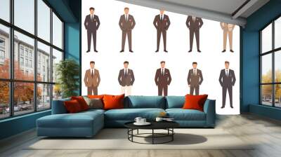 Set of business man vectors Wall mural