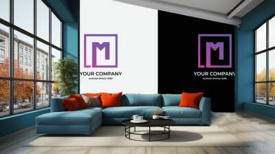 Gradient m letter logo vector design template Wall mural