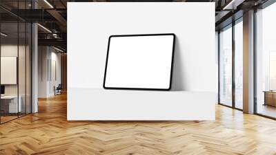 Tablet computer with blank white screen, isolated on white background Wall mural