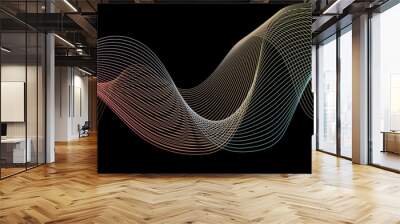 Abstract grey smooth wave lines element swoosh speed wave lines modern stream background. geometric curved wave lines pattern with stripes.	 Wall mural