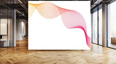 Abstract modern golden pink lines background,  , Dynamic sound wave isolated on white background,   Design of Websites and Landing Pages. Wall mural